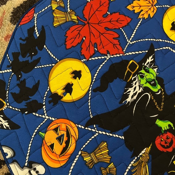 he cutest set of quilted fabric vintage Halloween placemat - Picture 8 of 15